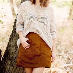 Old Navy Faux Suede Mini Skirt A Line Tan Copper